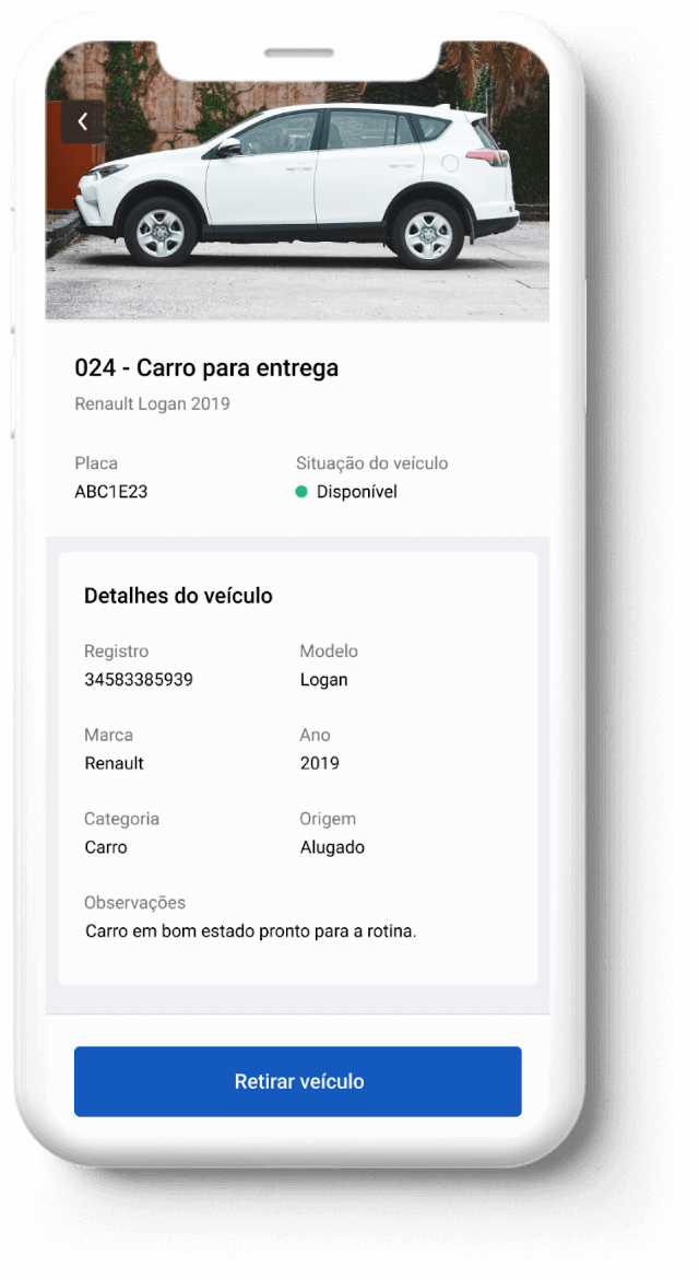 Aplicativo de gestão de veículos