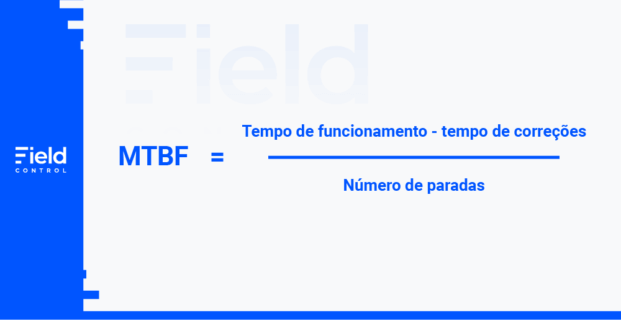 Imagem que representa o cálculo utilizado para descobrir o valor de MTBF na gestão de manutenção.